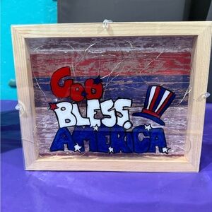 Patriotic Wall Art with Red, White, and Blue Design